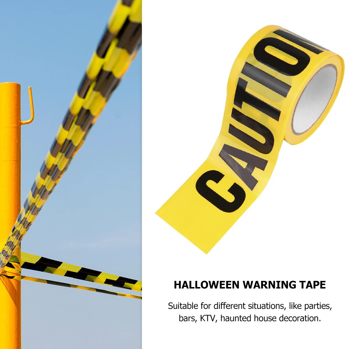 

Halloween Warning Safety Cordon Party Supply Lightweight PE Material Home Bar KTV Haunted House Photography Prop Spooky