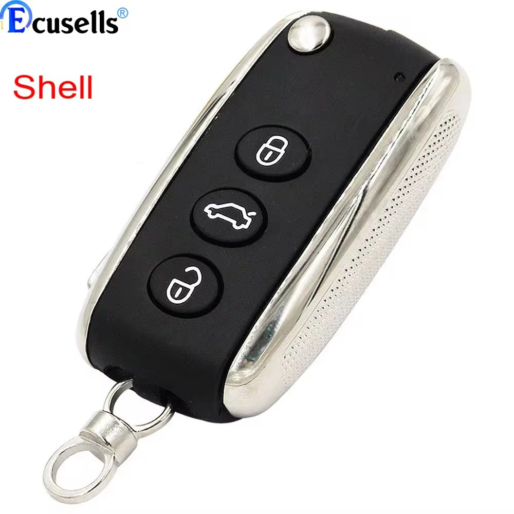 3 Button Flip Folding Remote Key Shell For Bentley Mulsanne Hurtling GT Auto Car Key Case