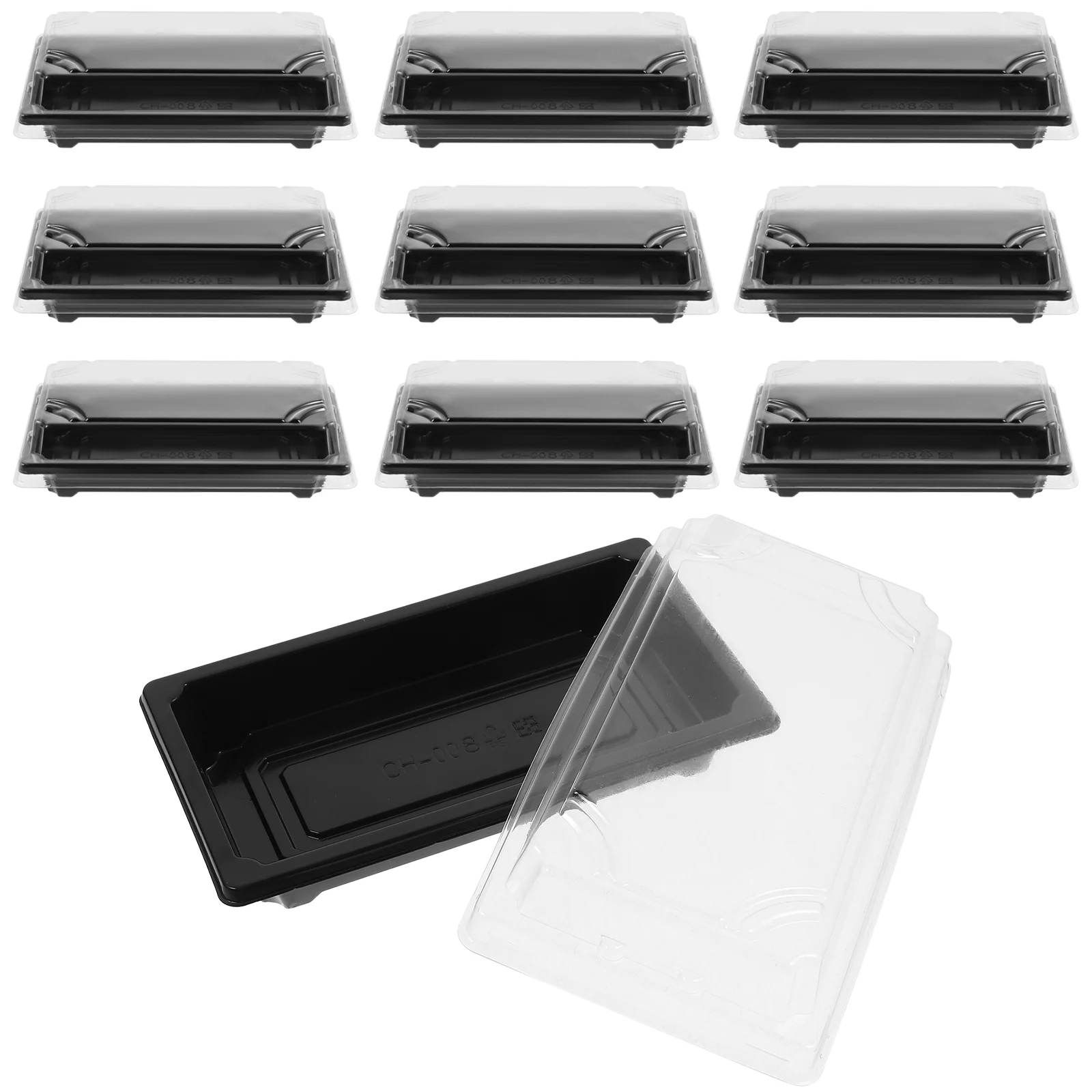 50Pcs Sushi Boxes Packing Boxes Take Out Containers Fruit Boxes Carry Out Containers Disposable Pulp Containers Gift Boxes