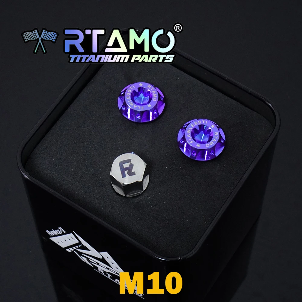 RTAMO Perno de titanio Gr5 M10X25/30/40/45/50/55/60/65/70mm 1,25/1,5 paso tornillo antirrobo de alta resistencia para motocicleta modificada