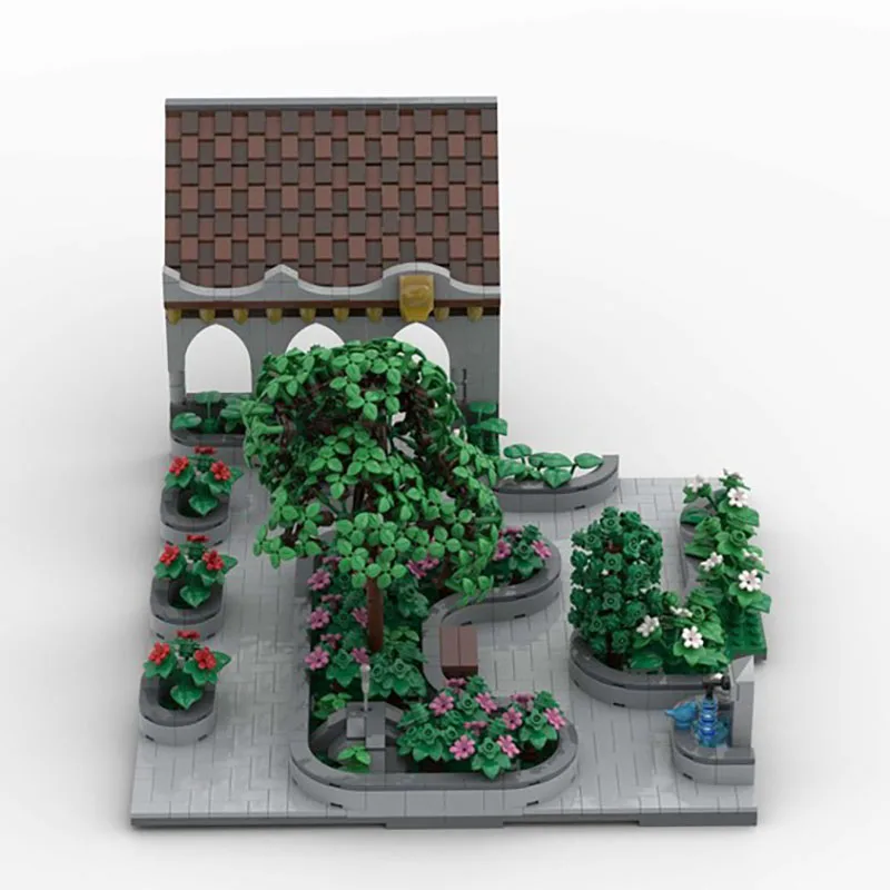 Moc Bouwstenen Modulair H20 Paleis Binnenplaats Met Park En Fontein Technologie Blokken Kerst DIY Speelgoed Bouwgeschenken