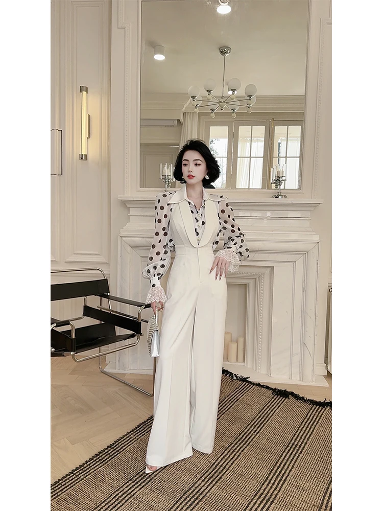 

Женский комбинезон LYXJ Svel с высокой талией, утягивающий, повседневный, с широкими штанинами, весна 2026, новинка, прямой крой, полиэстер