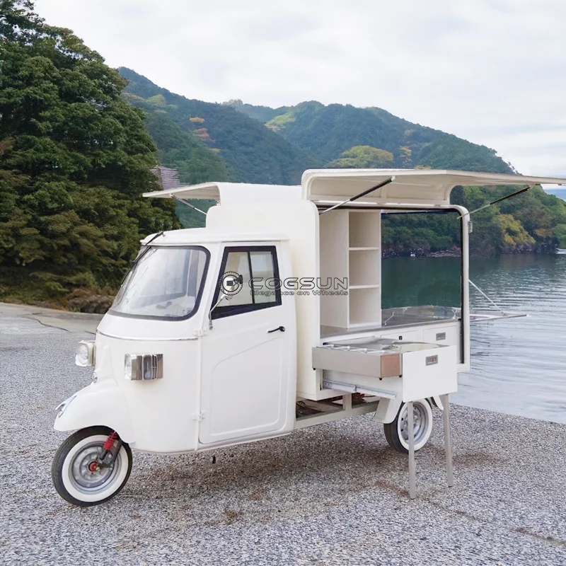 COGSUN Custom Logo Mobile Mini Ice Cream Food Cart Small Fast Food Trailer Fully Equipped Food Truck for Sale