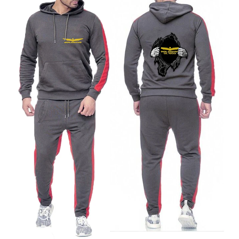 

Goldwing GL1800 GL1500 Motocycles Print Spring 2023 New Men's Hoodies Sweatpants Set Suit Hooded Casual Set Clothes