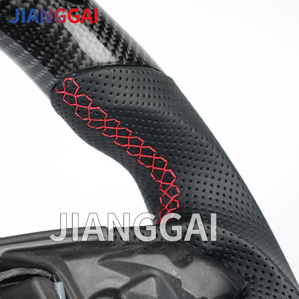 LED Carbon Fiber Steering Wheel  Fit For Mercedes Benz W205 AMG LED Perforated Leather A B C E Class GLA GLC GLE CLA CLS