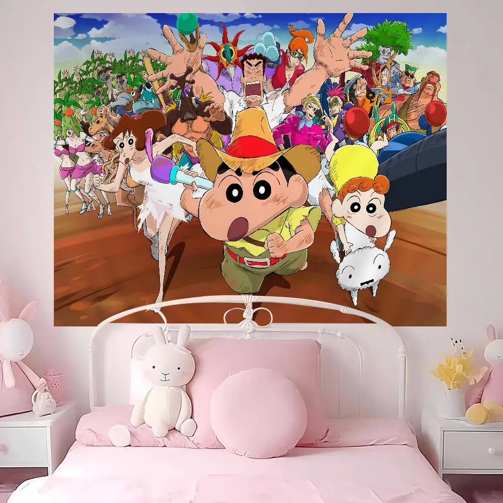 Anime C-Crayon S-Shin-chan Colorful Tapestry Wall Hanging Bohemian Wall Tapestries Mandala Wall Art Decor
