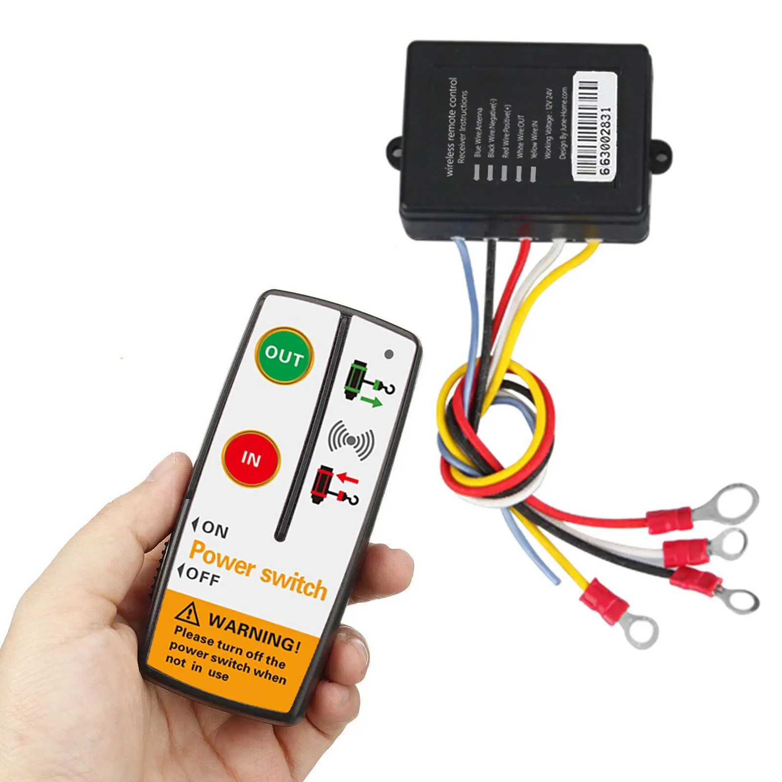 Universal 12V Winch Controller Wireless Remote Control Kit 100FT Range Waterproof Handset for Electric Winch Truck SUV ATV Car