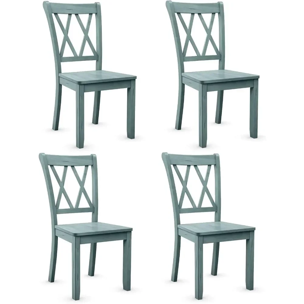 

Set of 4 Dining Chairs, Rubber Wood Dining Room Chair, Farmhouse Dining Side Chairs, Max Load 400 Lbs, Wooden Kitchen Chairs