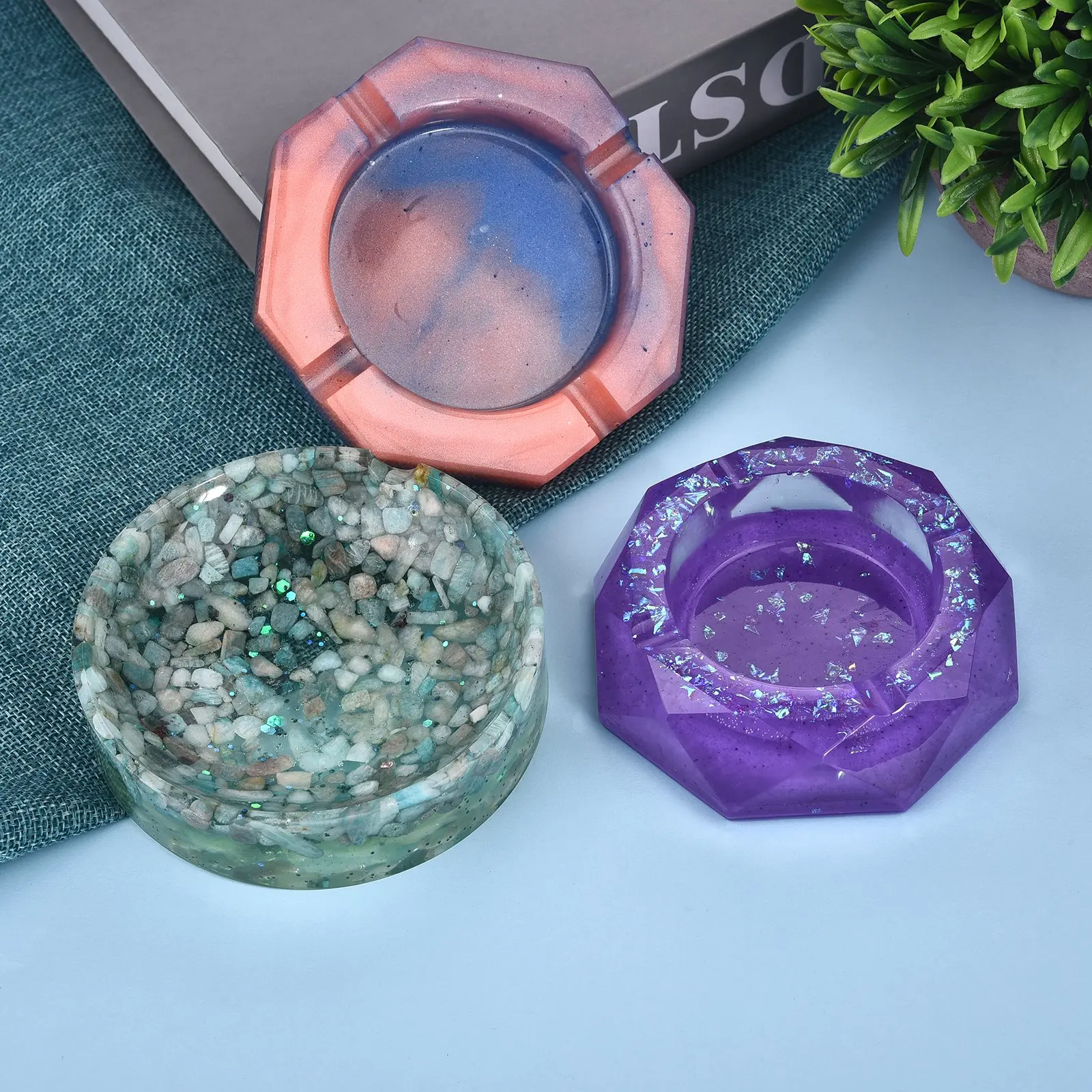 Silicone Ashtray Mold Cement Plaster Tray Mould Lungs Shape Epoxy Resin Casting Mold Crystal Resin Ashtray Father\'S Day Gift