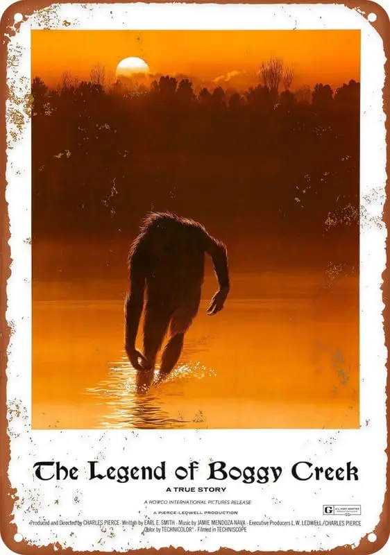 The Legend Of Boggy Creek Movie Poster 8X12 Inch Vintage Metal Aluminum Sign Home Decor Garage Cave Wall Art Plaque For Men Wome