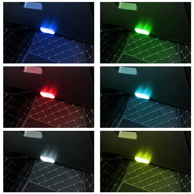 1 2PCS Wireless LED Night Light USB Rechargeable Cabinet Light Colorful LED Lamp Touch Sensor Mini Nightlight Portable Lighting