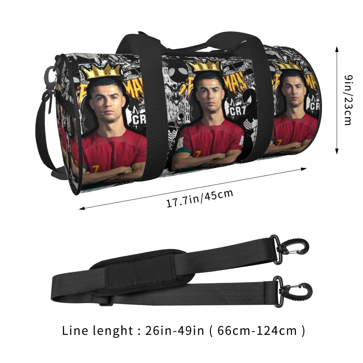 CR7 Gym Bag Cristianoed Ronaldoed Funny Travel Sports Bags Men's Custom Large Retro Fitness Bag Weekend Handbags