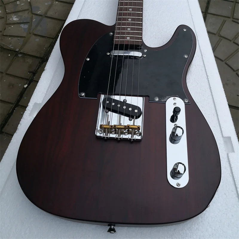 Pure Rosewood Electric Guitar, Custom Made in Any Wood and Color, Free Shipping