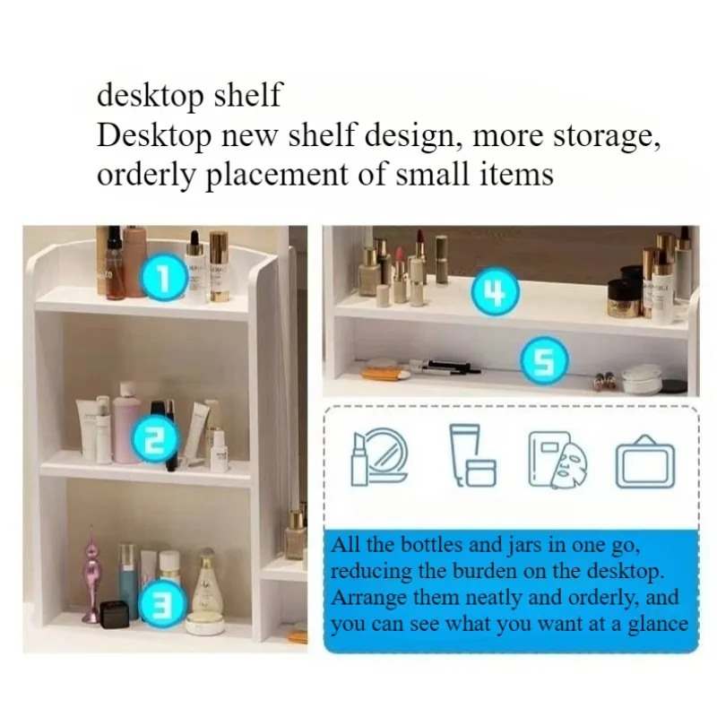 Makeup table bedroom with mirror storage integrated small apartment simple multi-functional e****mical Internet celebritydresser image 4