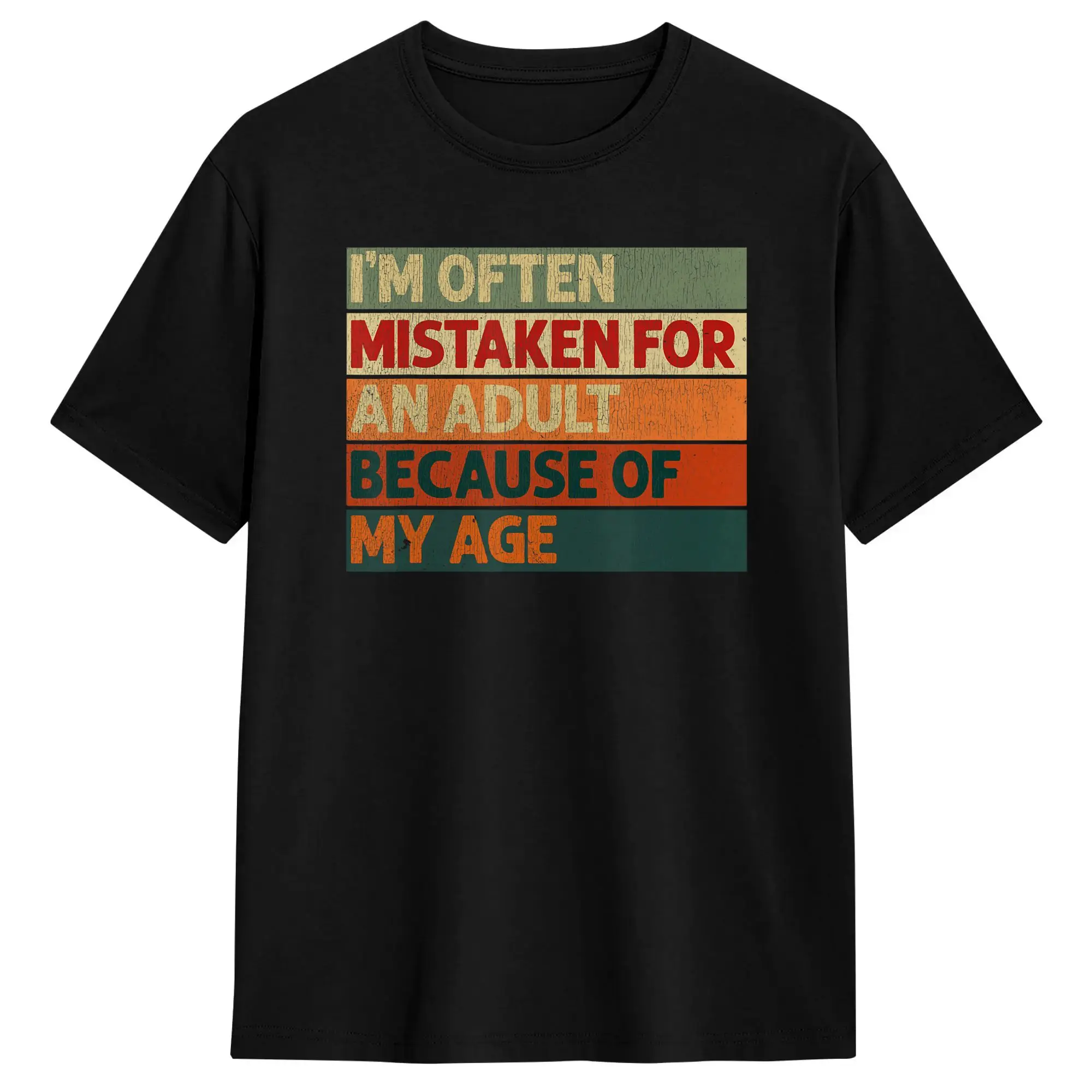 Vintage T Shirt Summer I‘m Often Mistaken for an Adult Because of My Age Funny Fashion T-Shirts  Cotton Tshirt for Men Y2K Tees