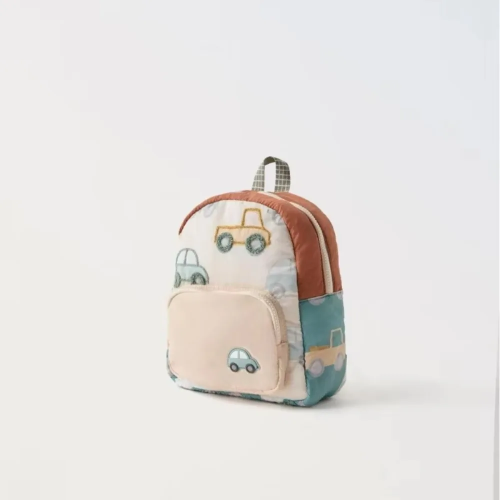 Cartoon Car Embroidery Children's School Backpack Multifunctional Boys and Girls Students Schoolbag Kindergarten