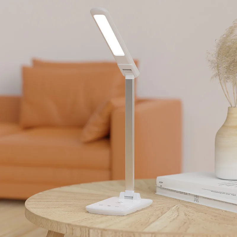 

Умная складная светодиодная настольная лампа с беспроводным зарядным устройством, 3-цветная лампа для чтения для ухода за глазами для дома, спальни, кабинета, офиса, декора, настольная лампа