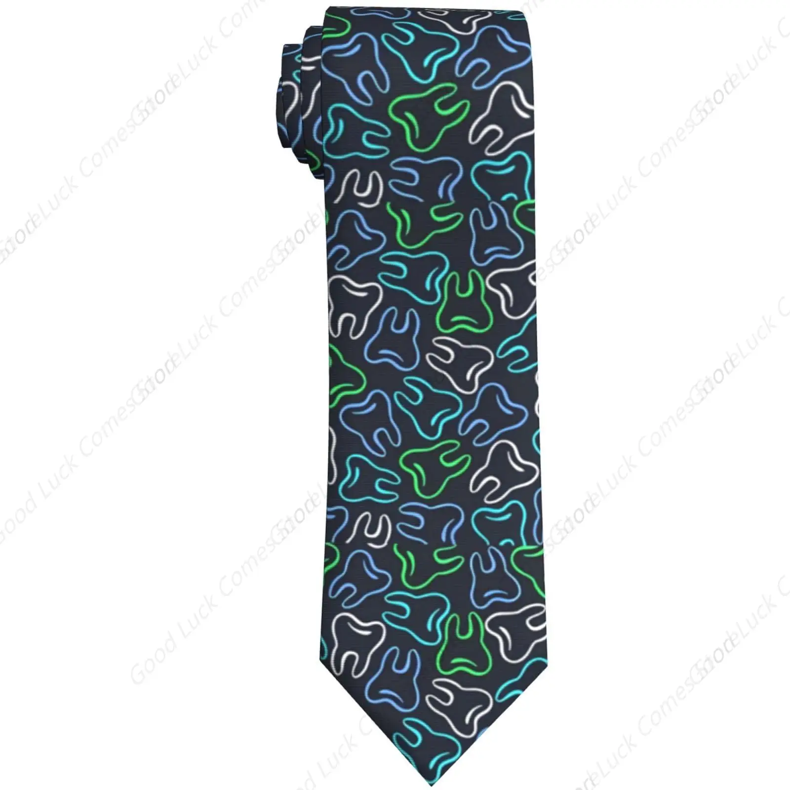 Teeth Outlines Men'S Novelty Tie Necktie Neckties For Mens Wedding Party Work Casual Holiday Party Gifts