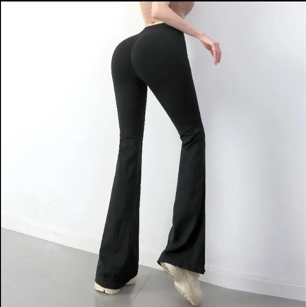 Yoga Pants Flared Pants Women's Trousers High Waist Hip Lift Dance Fitness Pants Sports Micro-pull Yoga Wide Leg Trousers