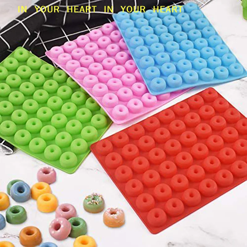 【X】Mini Doughnut Pan Mold 48 Hole Mini Cake Silicone Donuts Molds Muffin For Baking Tray moulds Make Donut Cake Biscuit Bagels
