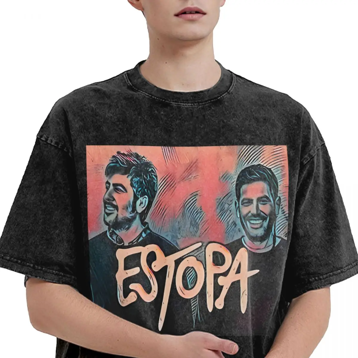 Estopa Tour Rock Band T Shirt Hip Hop Washed Cotton Harajuku T-Shirt Pop Music Guitar Art Men Women Tops Streetwear Summer Tee