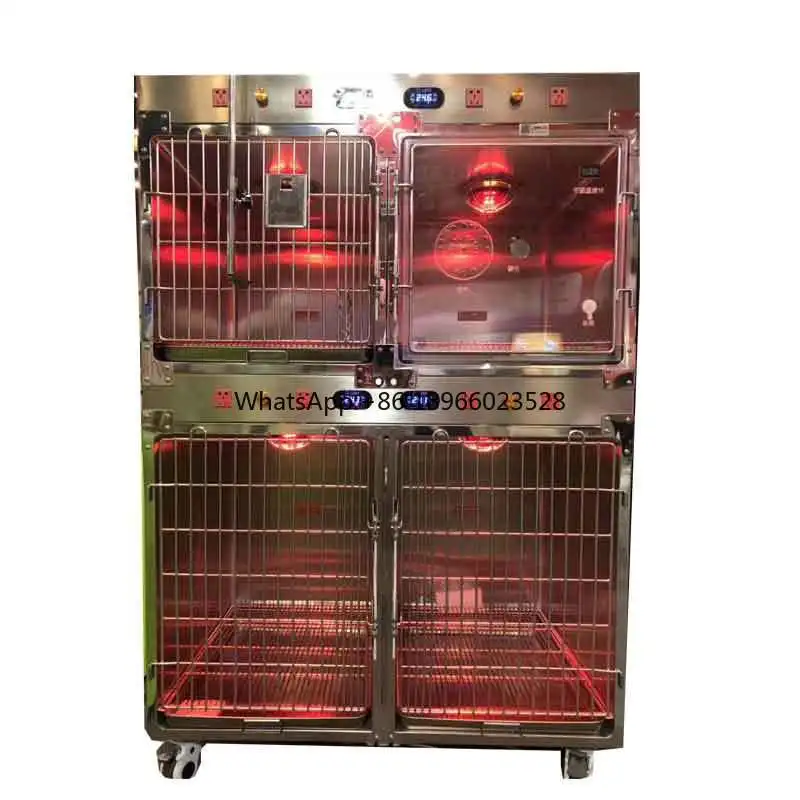 

Veterinary pet hospital clinic stainless steel 304 oxygen therapy pet cage