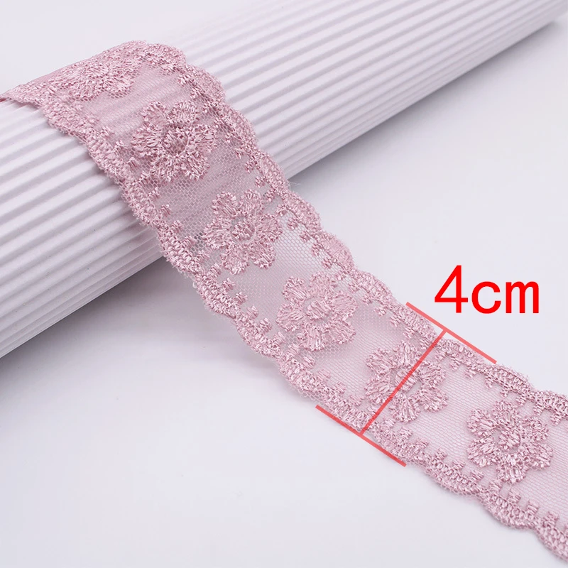 2 Yards Colorful Lace Ribbon Floral Trim Sewing Crafting Lace Ribbon for Gift Wrapping DIY Scrapbooking Party Decoration Crafts