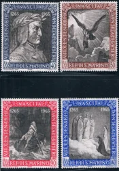 4Pcs/Set New San Marino Post Stamp 1965 Divine Comedy, The 700th Birthday of The Poet Dante Sculpture Stamps MNH