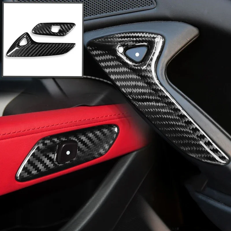 

Carbon fiber Car interior door handle decorative cover Motors Parts & Accessories For Chevrolet Corvette 2014-2019