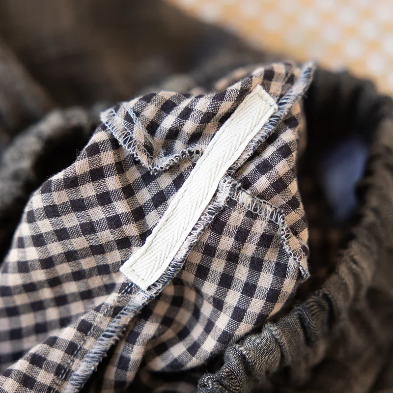 2025 primavera y otoño nueva pareja pantalones para dormir 100% algodón pantalones grandes para hombres y mujeres pantalones casuales a cuadros para el hogar