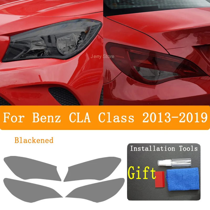 Car Headlight Taillight Protective Film For Benz CLA Class 2013-2019 Headlamp Vinyl Restoration Transparent Black Car Sticker