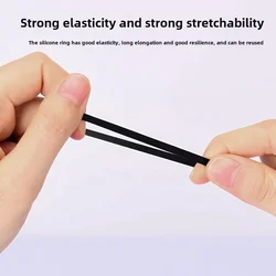 100PCS Silicone Cable Tie with White and Black Bundling, Silicone Cable Tie with Multiple Loops, Temperature Resistant Cable Tie