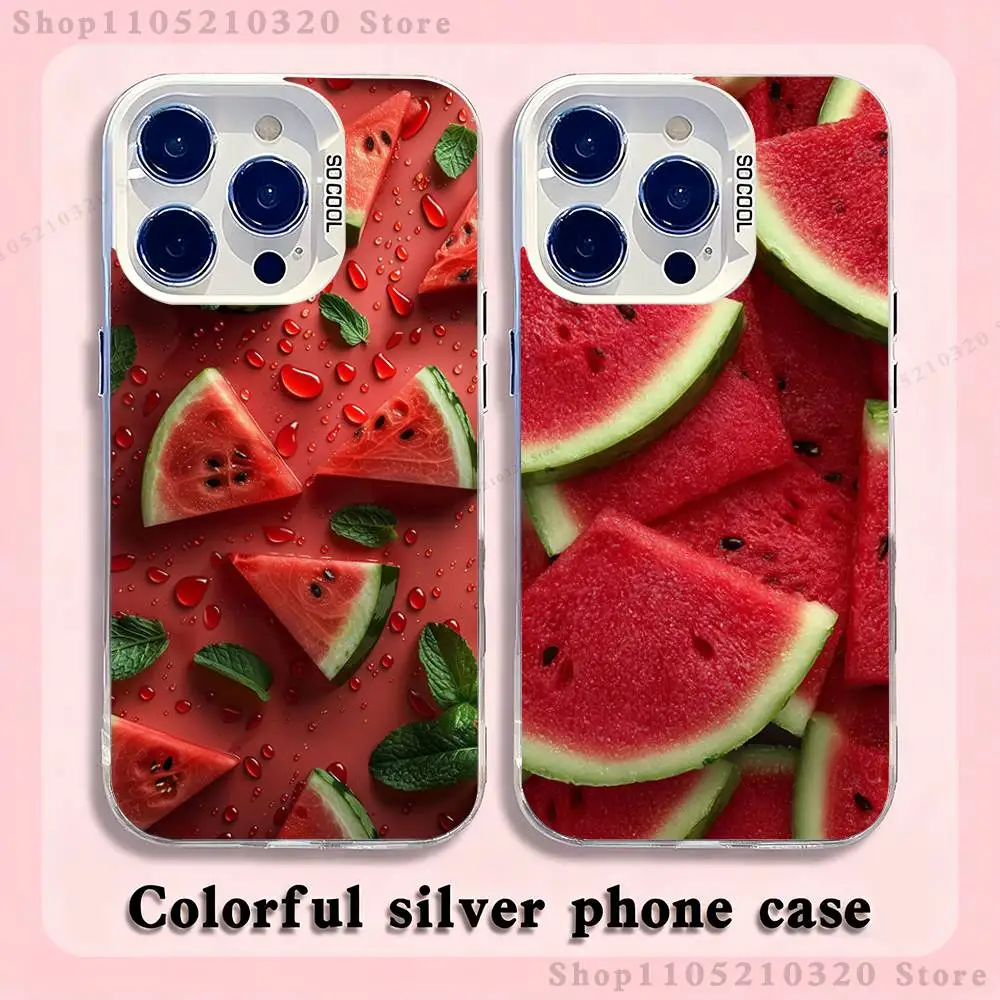 

Fruit Watermelon Phone Case For iPhone 17,16,15,14,13,12,X,8,Pro,Max,Plus,E,SE4,Air,Mini White IMD Matte