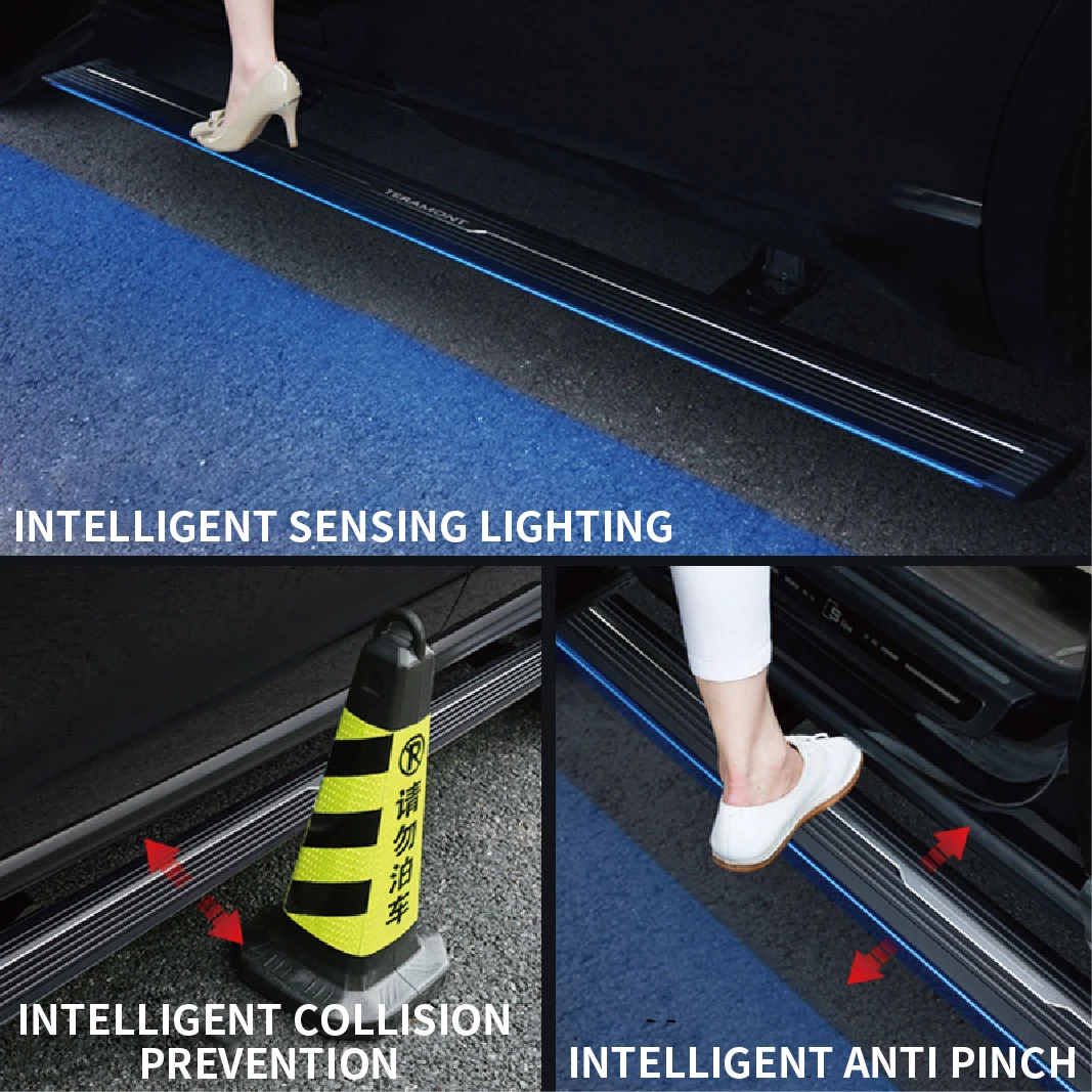 Estribos laterales eléctricos, estribo eléctrico automático de aleación de aluminio para puertas 1 y media, Raptor F150 2008-2014