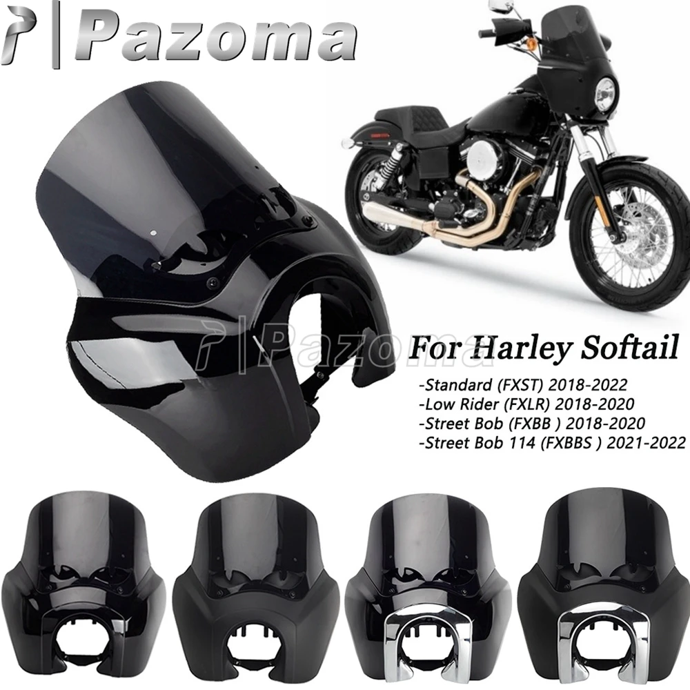 Club Stil Scheinwerfer Gugel Verkleidung Windschutzscheibe Für Harley Softail Street Bob FXBB 114 FXBBS Low Rider FXLR Standard FXST 2018-2022