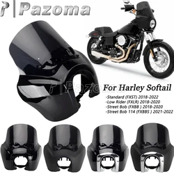 Club Style Headlight Cowl Fairing Windshield For Harley Softail Street Bob FXBB 114 FXBBS Low Rider FXLR Standard FXST 2018-2022