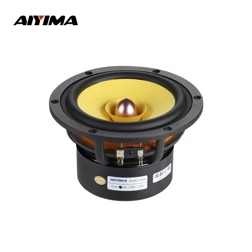 AIYIMA-altavoz de sonido de gama completa, altavoz de bala de cono de aluminio de 5,25 pulgadas, 4, 8 Ohm, 50W, estantería, Hifi, para cine en casa, 1 ud.