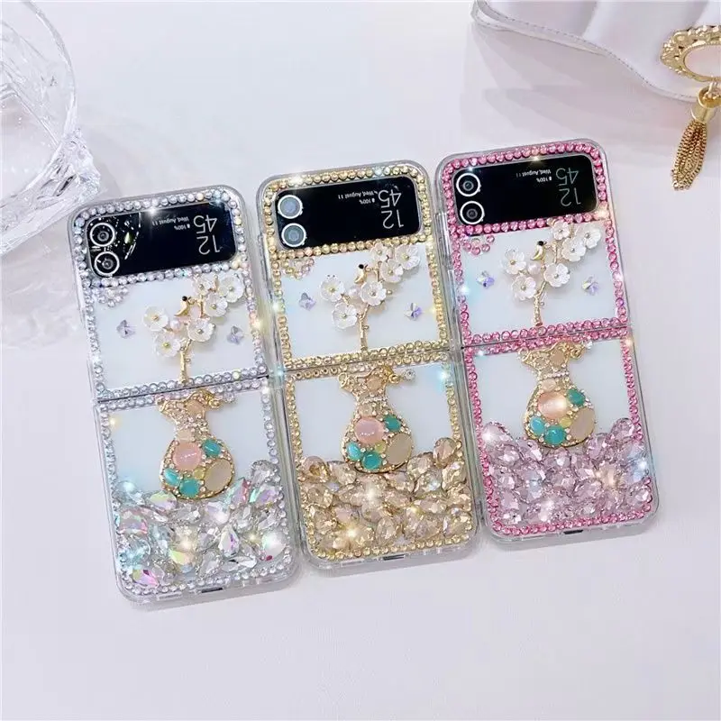 

Glittering Hard Shell Case for Samsung ZFlip 4/5/6 in Pink