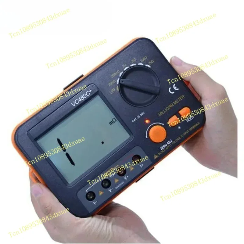 Цифровой измеритель сопротивления LCD (миллиомметр) 4-проводной, диапазон 0.01 Ом~2 кОм VC480C