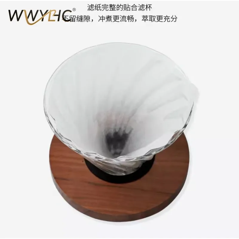 Suitable for Coffee Filter Paper V-shaped Hand  Drip Type Brew  Maker Universal Round Fan 100 Pieces