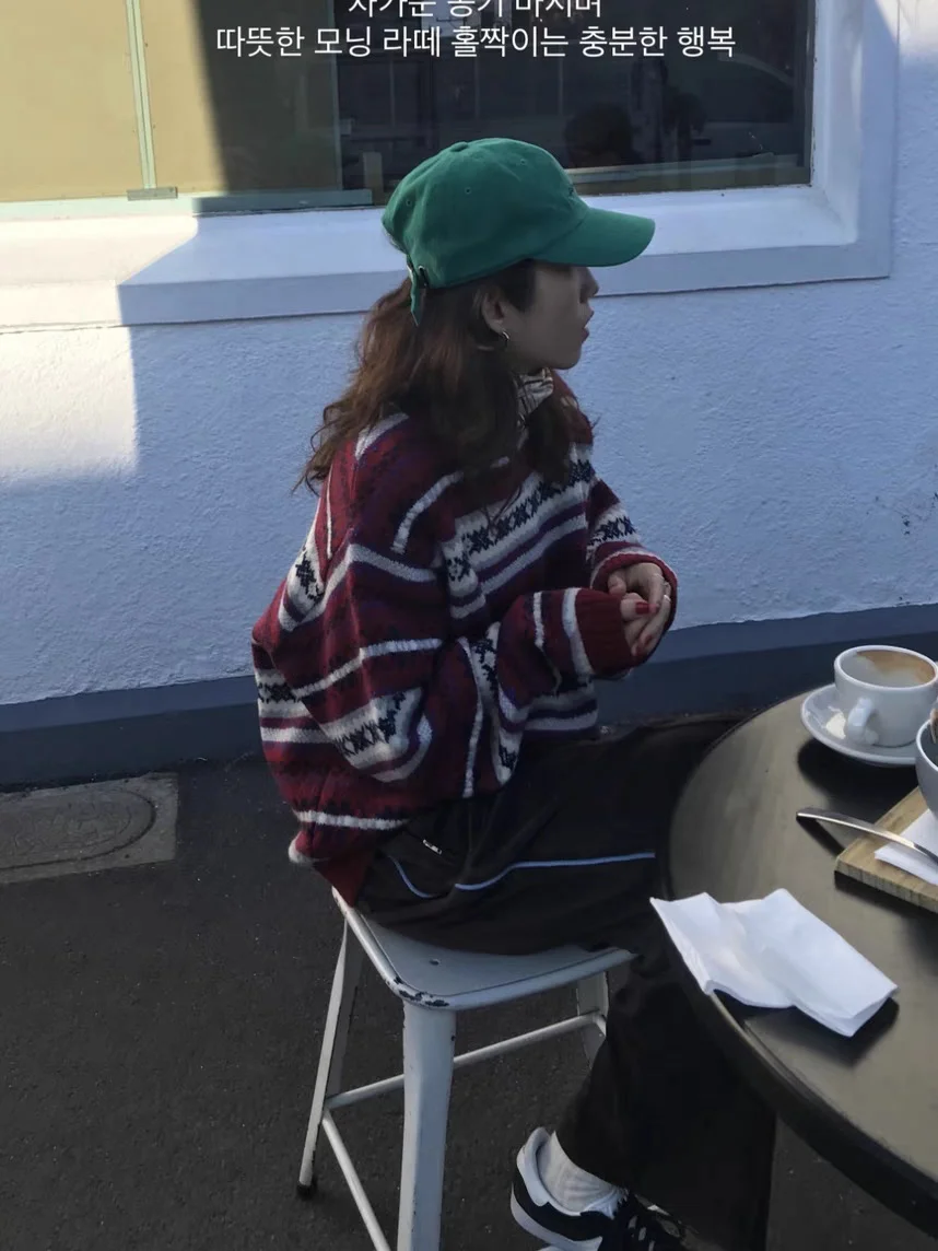 Leuchtend Farbiger Strickpullover für Damen, Dickstrick, Retro-Stil, Rundhals, Weiche Wollmischung, Bequem und Atmungsaktiv