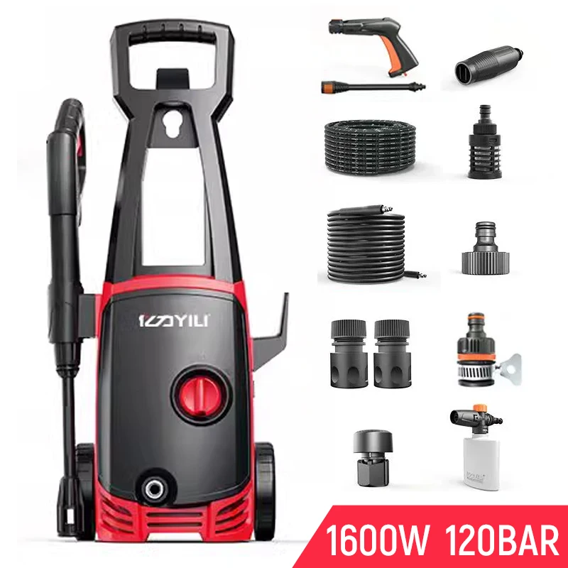 with Foam Cannon Portable Electric Pressure Washer Waterproof Water Pump1600W Pressure Washer Car Wash Pump for Home & Trucks