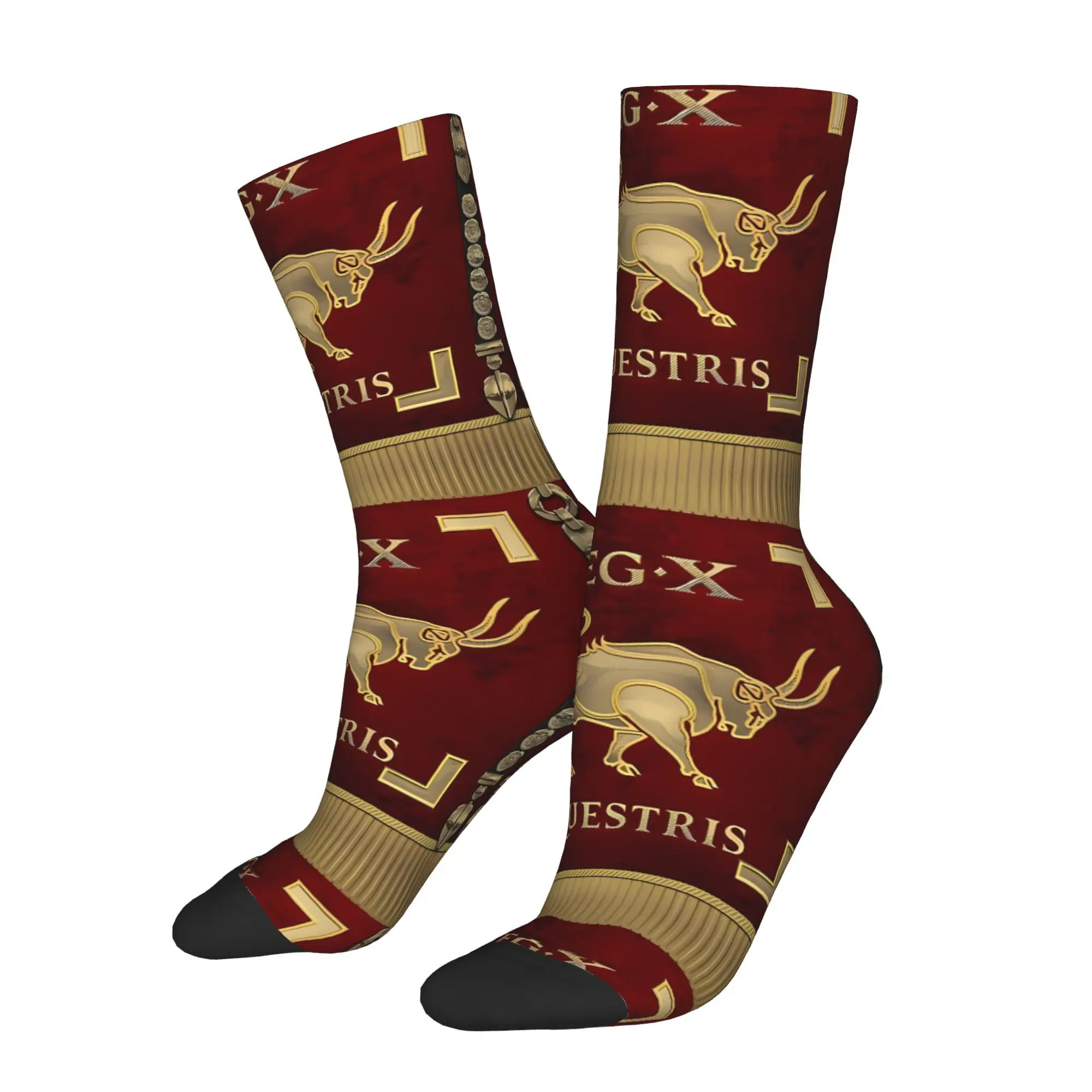

Funny Happy Sock for Men Standard Of The 10Th Mounted Legion Harajuku Pattern Printed Crew Sock Casual Gift