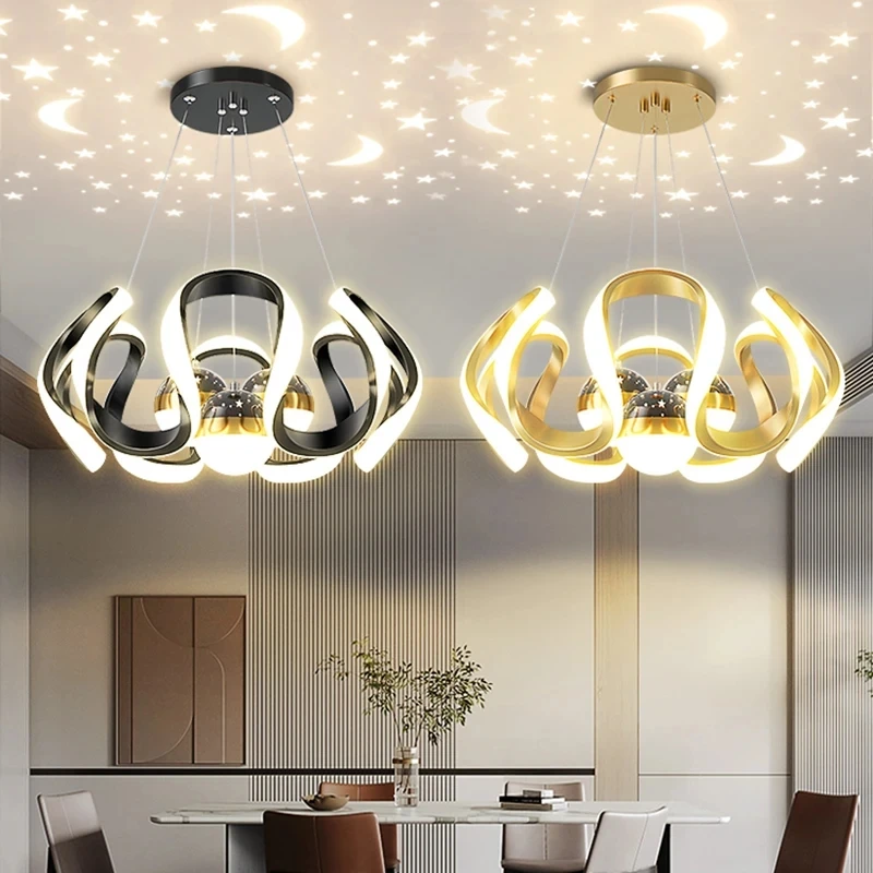 Lampadario a LED, ristorante di lusso nordico, soggiorno, tavolo da pranzo, design moderno e personalizzato della luce della decorazione del bar