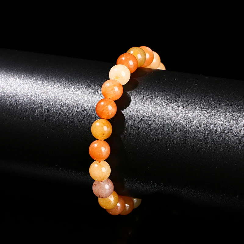 الحجر الطبيعي الأحمر افينتورين حبة سوار النساء الرجال سحر مطاطا سوار الريكي شفاء الطاقة أساور مأدبة مجوهرات هدية