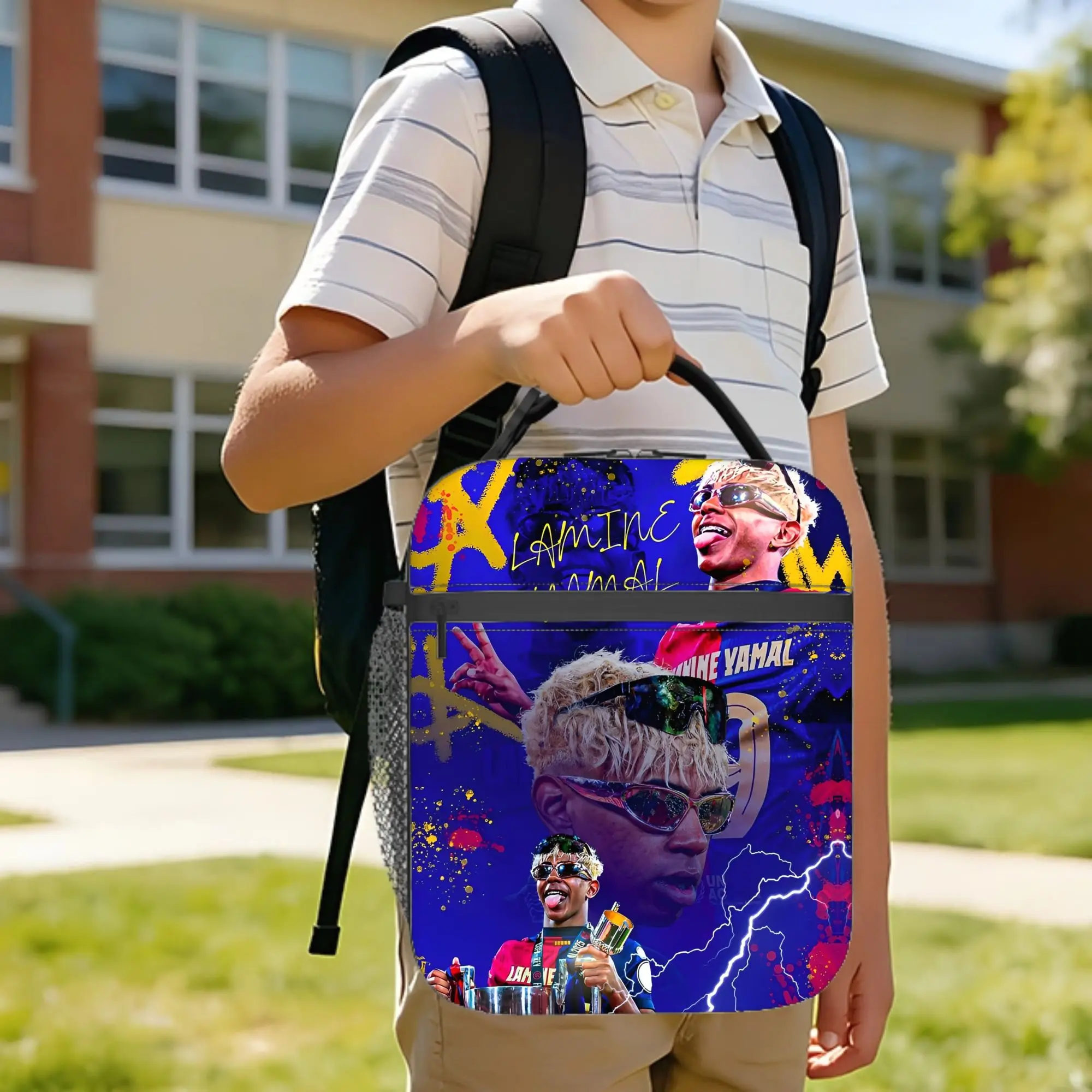 Soccer Spain Lamine Y-Yamal Insulated Lunch Bags Thermal Bag Reusable,Lunch Container Leakproof Lunch Box Tote Food Storage Bags