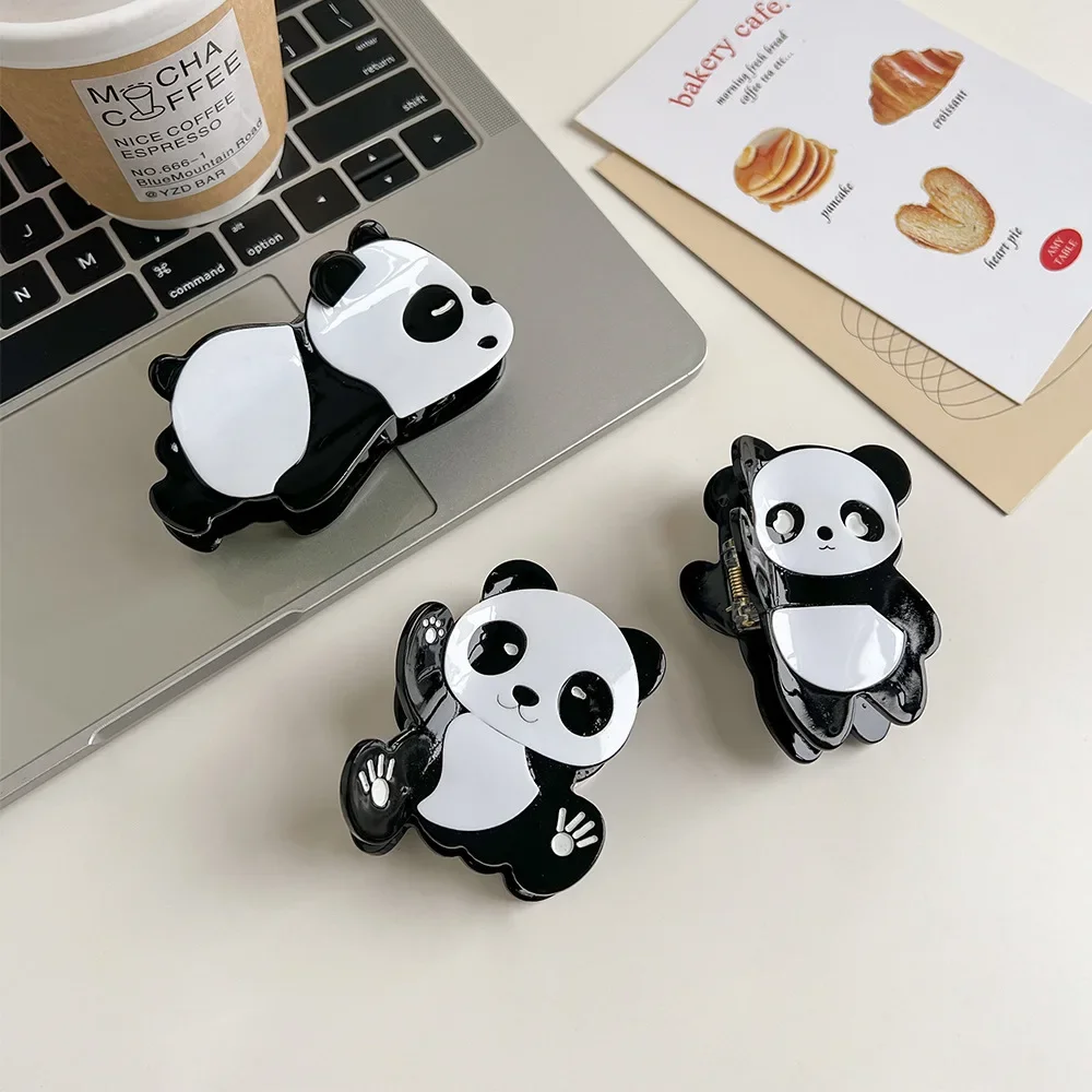 YHJ Cute Panda Hair Clip Acetate Claw Clip Creative Animal Shark Clip for Women Fashion Hair Claw Headwear Hair Accessories