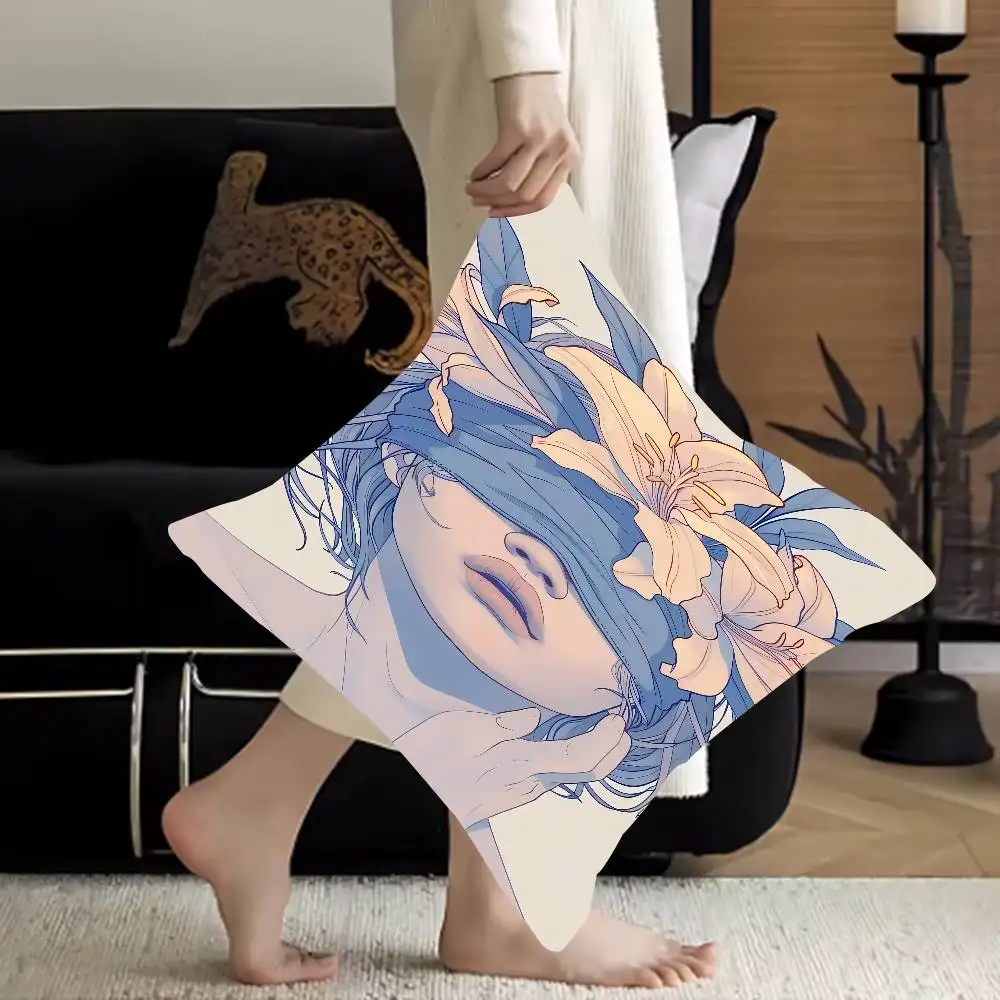 

Blindfolded Blossom Cushion Cover Decorative Pillow Sofa Home Decor Case Pillow Cases