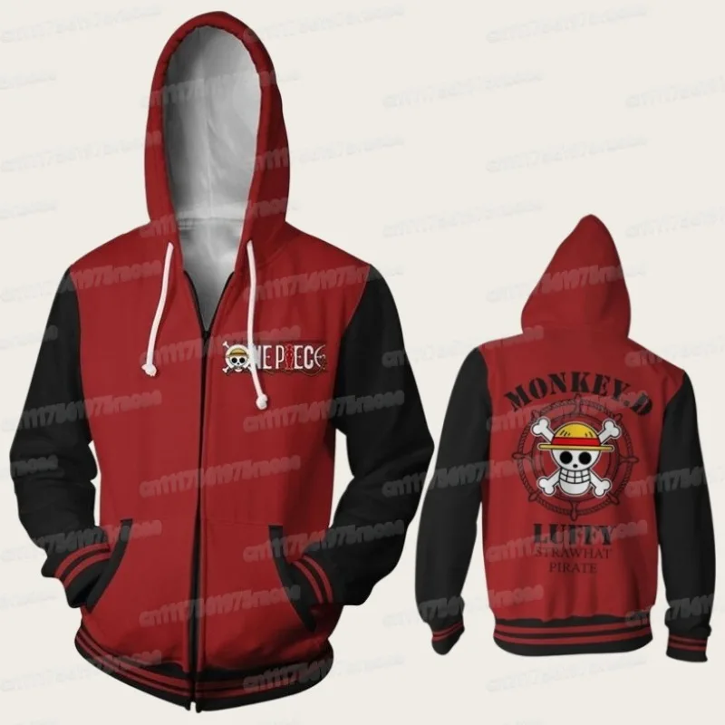 Anime One Piece Hoodies 3D Print Pullover Zipper Hoodie Luffy Ace Sabo Shanks Law Battle Tracksuit Outfit Casual FamilyMatching