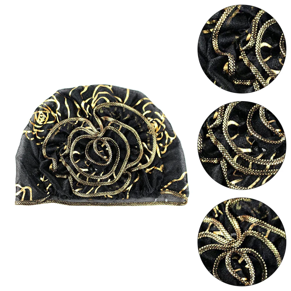

Elastic Turban Floral Print Hair Cover Soft Night Sleep Bonnet Comfortable Hair Care Turban Caps Scarf